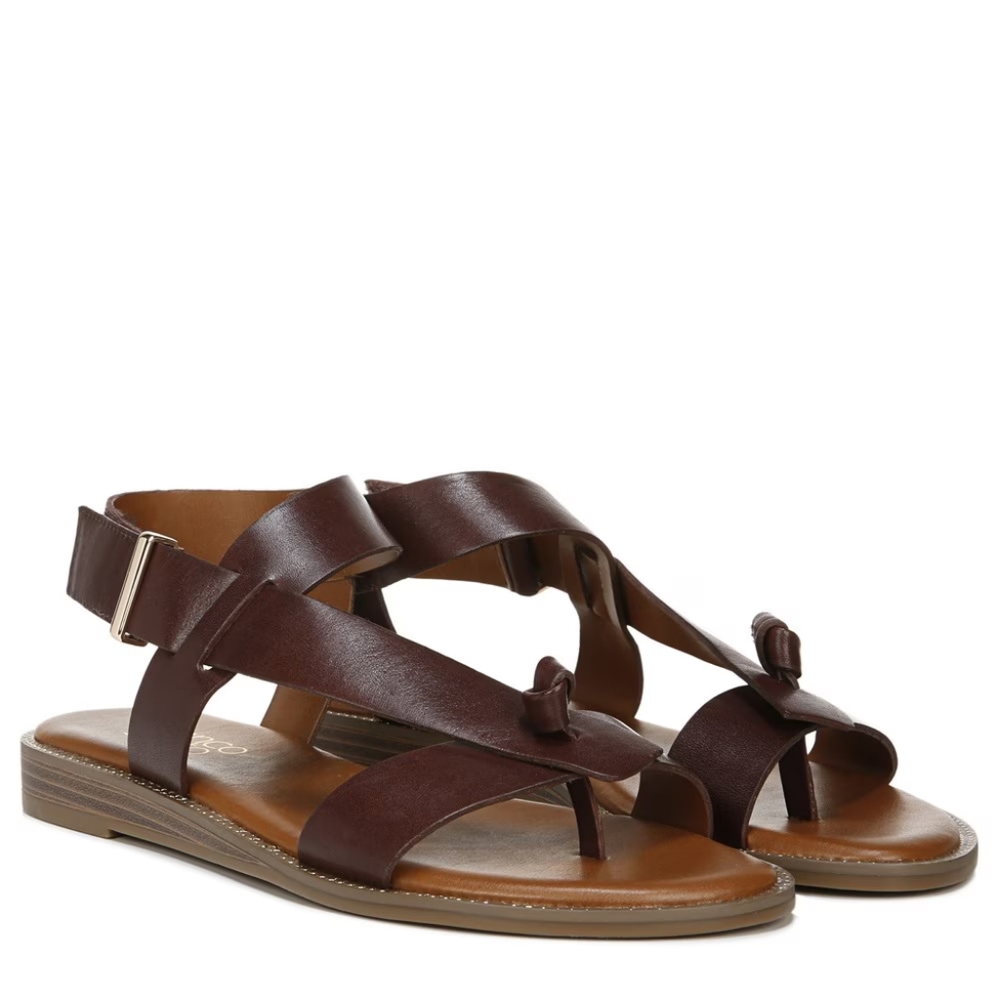 Franco Sarto Glenni sandals in brown leather, size 10 Like New In Box